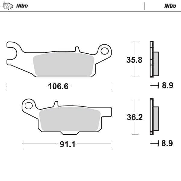 Brake Pad for Yamaha YFM 700 F Grizzly (2007–2024) - Moto-Master 096121