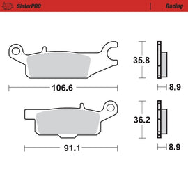 Brake Pad for Yamaha YFM 700 F Grizzly (2007–2024) - Moto-Master 096211