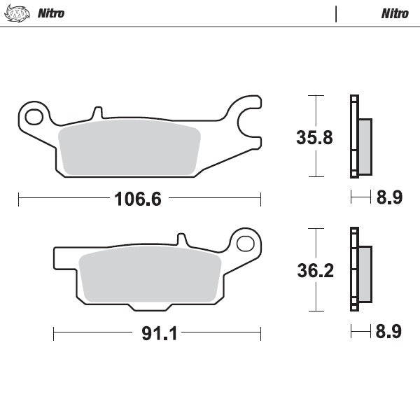 Brake Pad for Yamaha YFM 700 F Grizzly (2007–2024) - Moto-Master 096221