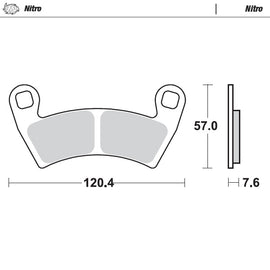 Brake Pad for Polaris Ranger EV (2008–2025) - Moto-Master 098421