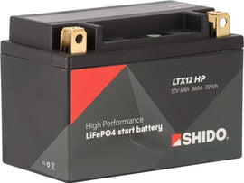 Shido Motorcycle Battery LTX12 HP LION -S-