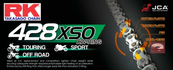 RK 428XSO RX-Ring Motorcycle Chain Gold