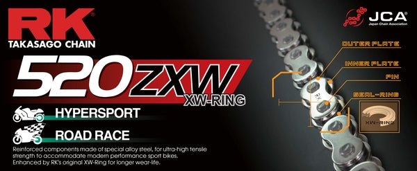 RK 520ZXW XW-Ring Motorcycle Chain