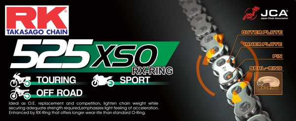 RK 525XSO RX-Ring Motorcycle Chain