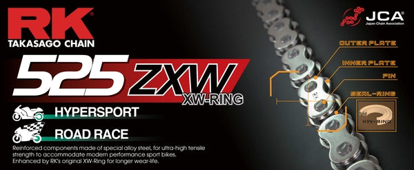 RK 525ZXW XW-Ring Motorcycle Chain