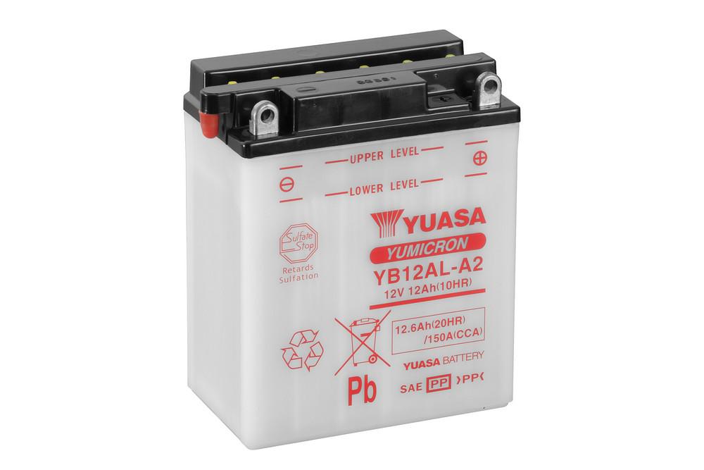 Yuasa Motorcycle Battery YB12AL-A2 and Acid Pack