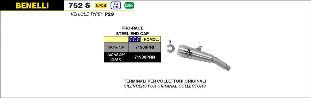 Arrow Motorcycle Exhaust - Benelli 752 S: 2019 - 2020