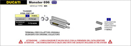 Arrow Motorcycle Exhaust - Ducati Monster 696: 2008 - 2014