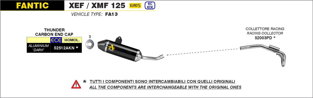 Arrow Motorcycle Exhaust - Fantic Motor XEF 125: 2023 - 2024