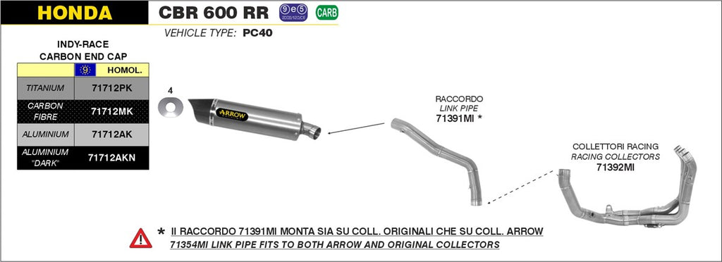 Arrow Motorcycle Exhaust - Honda CBR600RR: 2009 - 2012