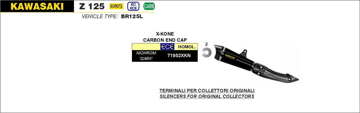 Arrow Motorcycle Exhaust - Kawasaki Z 125: 2021 - 2024