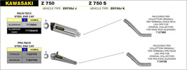 Arrow Motorcycle Exhaust - Kawasaki Z750S: 2005 - 2006
