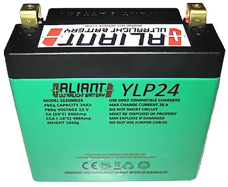 Aliant LiFePO4 Motorcycle Battery - 12v 24Ah equivalent