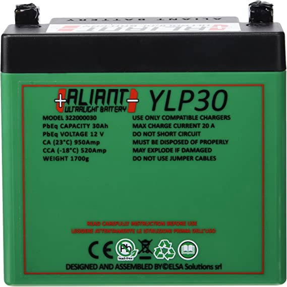 Aliant LiFePO4 Motorcycle Battery - 12v 24Ah equivalent